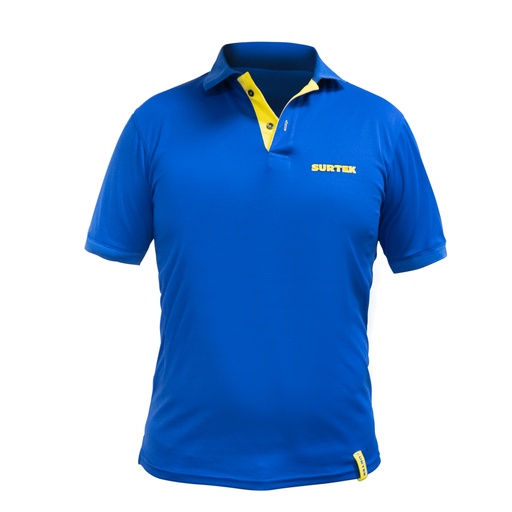 [PFS] Playera tipo polo dry fit para caballero color azul talla CH Surtek