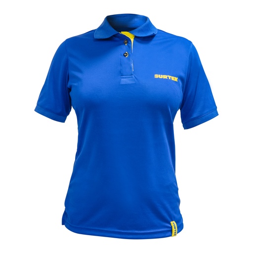 [PDFS] Playera tipo polo dry fit para dama color azul talla CH Surtek