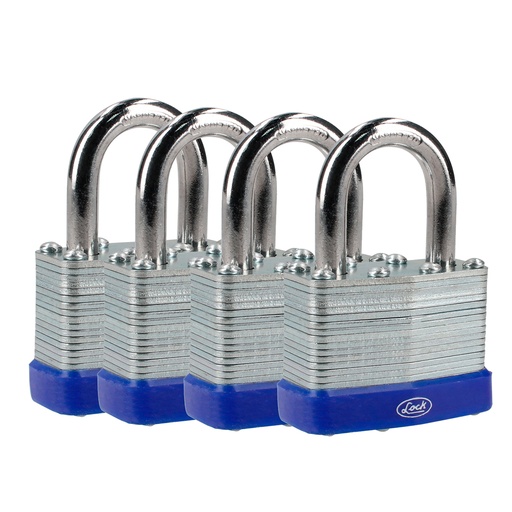 [J4CLA] Juego de candados laminados 40 mm, llave estándar, 4 piezas Lock