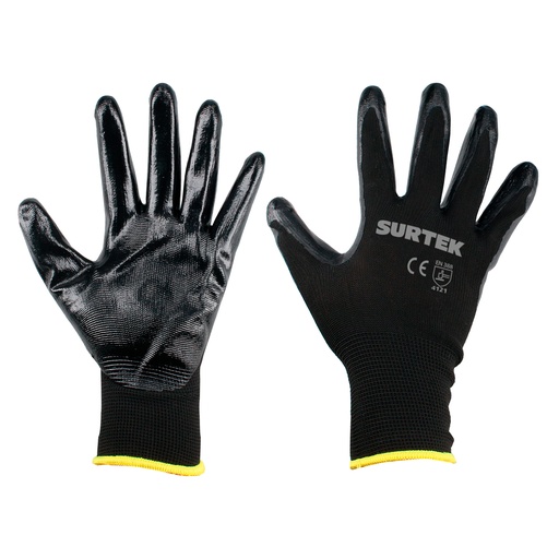 [GNNM] Guantes de nailon con recubrimiento de nitrilo M Surtek