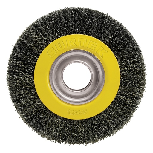 [C541] Carda circular ondulada alambre delgado para esmeril 6" x 3/4" con adaptadores Surtek