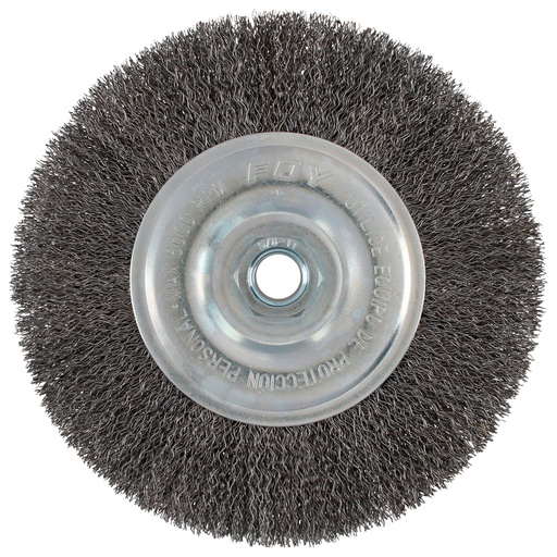 [C317] Carda circular ondulada alambre delgado 8" x 0.30 con rosca 5/8" Foy