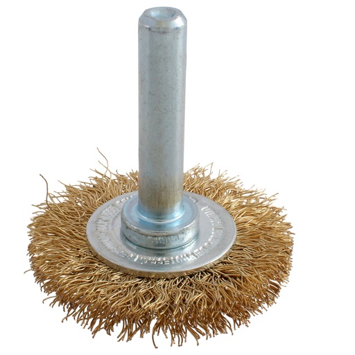 [C855] Carda circular ondulada alambre fino 2" x 0.17 mm con zanco 1/4" Urrea