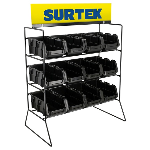 [RTORG1] Rcak despachador de mostrador para tornillería, 12 gavetas plásticas Surtek