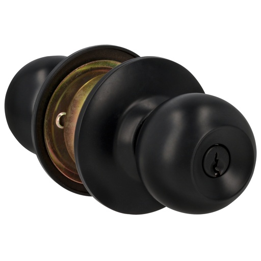 [43POP] Pomo cilíndrico bola función entrada, acero negro, llave estándar Prolok