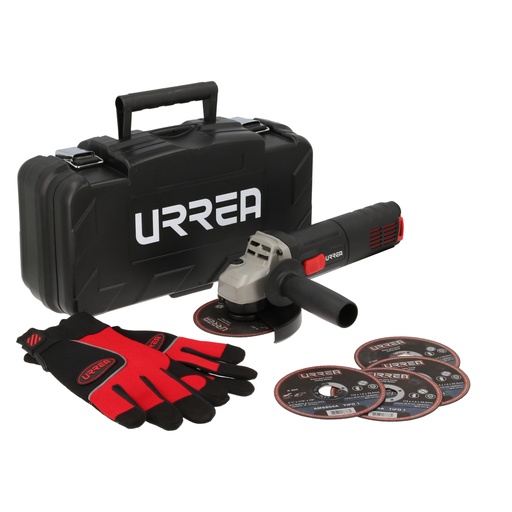 [JP7] Juego de mini esmeriladora con accesorios 7 piezas, con caja plástica Urrea
