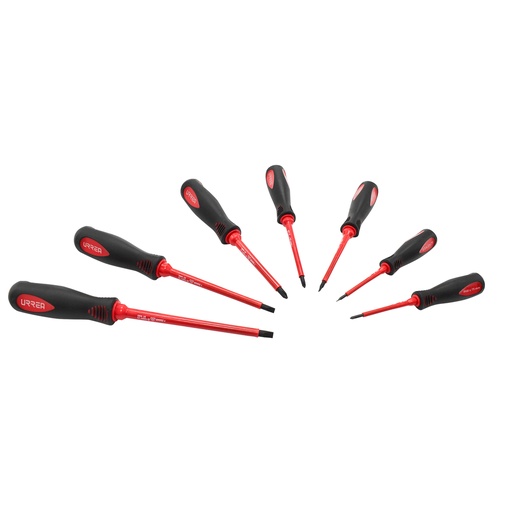 [9700BV] Juego de destornilladores con mango bimaterial 1000 V combinados, 7 piezas Urrea
