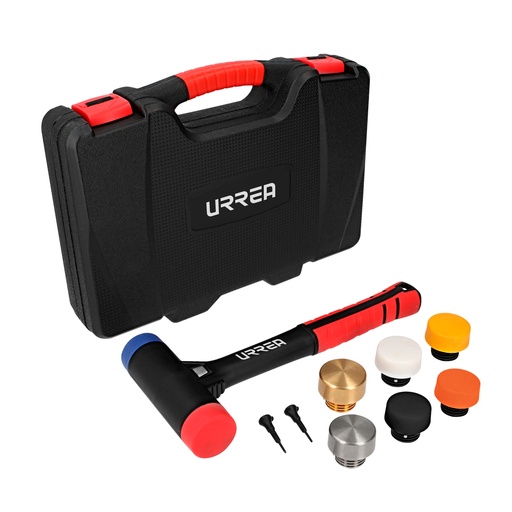 [JMTI] Juego de mazo de golpe seco con mango Rubber grip tapas intercambiables 16 oz, 9 piezas Urrea
