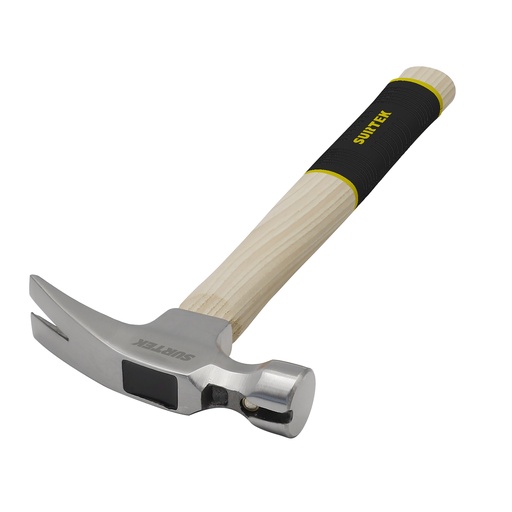 [416RG] Martillo de uña recta pulido con mango de madera, 16 oz Surtek