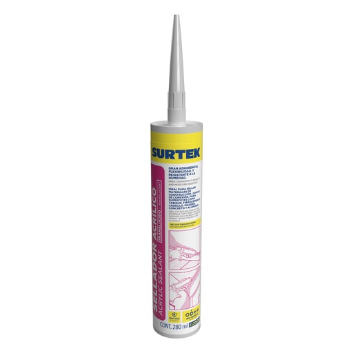 [113506] Sellador acrílico color translúcido 280 ml Surtek