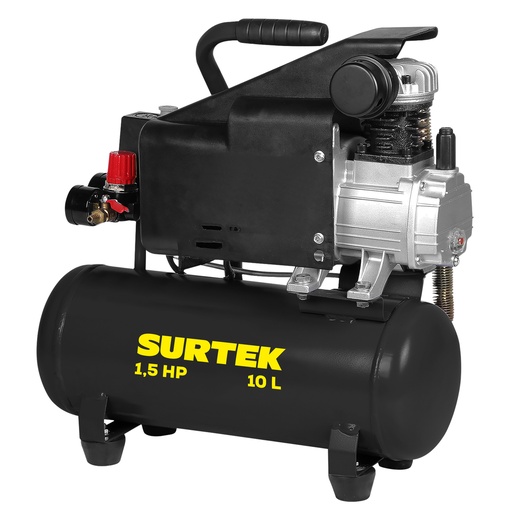 [CMP510] Compresor de aire eléctrico lubricado 10 Lt 1.5 HP, 120 V Surtek