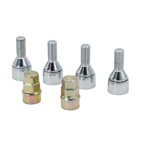 [JBIS1] Juego de birlos de seguridad para rin, 6 piezas, 14mm x 1.5" Surtek