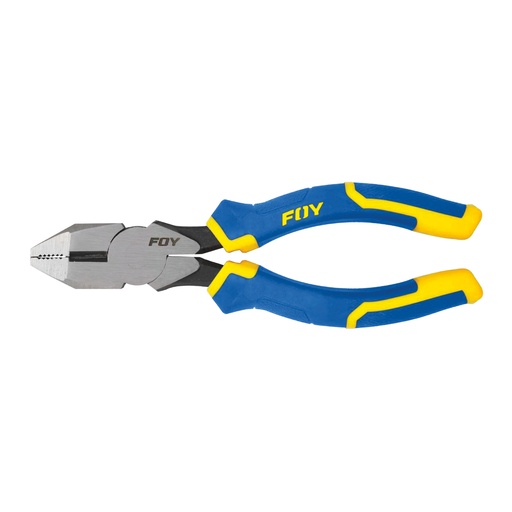 [PE8L] Pinza para electricista con mango bimaterial corte lateral de 8" Foy