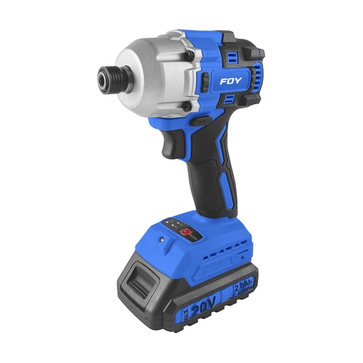 [AI320] Atornillador de impacto 1/4" a batería Litio-ion 20 V, 200 Nm, con batería Foy