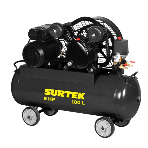 [CMP6100] Compresor de aire eléctrico con transmisión de banda 100L, 2HP, 120V Surtek