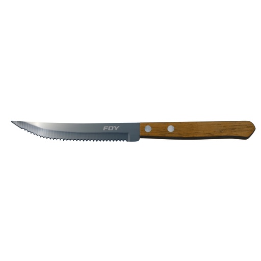 [CU52M] Cuchillo de acero inoxidable para asado con mango de madera de 5" Foy